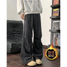 【现货】A753-加绒P50控98加厚华棉渐变水洗做旧休闲裤三杠卫裤，男装休闲裤，电商B335