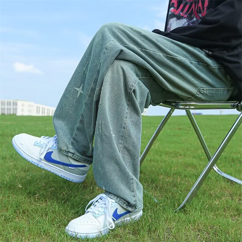 复古牛仔裤男直筒宽松阔腿水洗美式高街vibe裤子潮牌62522-p45,男装牛仔裤,星座1008