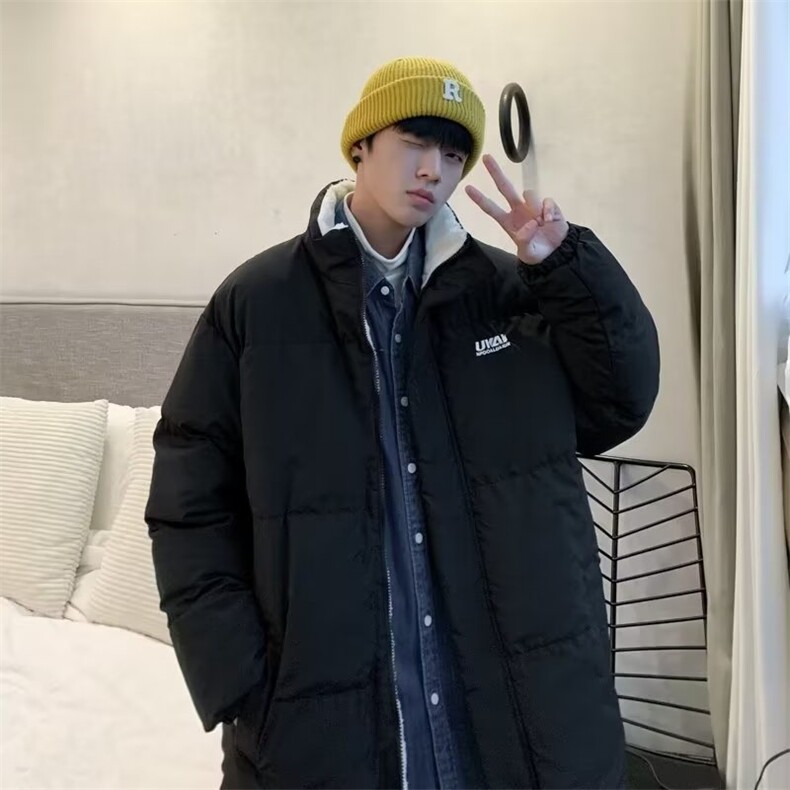 两面穿羊羔绒棉衣外套男潮冬装加厚保暖棉服  FT881 P80图片