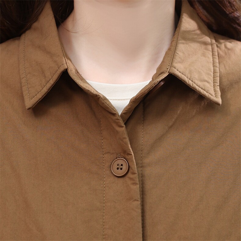 2022冬装新款韩版加棉衬衫单排扣,女装棉衣/棉服,小林双子