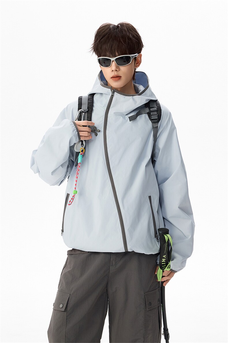 防水冲锋衣夹克复古工装连帽户外登山服男女款C61320-TP4589,男装夹克,电商A102