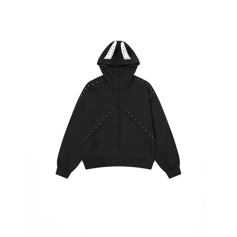 WY825-尺码M-3XL-P75-X135-美式高街铆钉设计感连帽开衫卫衣外套,女装短外套,星座1811B