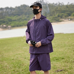 夏季薄款UPF50+防紫外线皮肤衣男宽松钓鱼防晒服套装2360-682-P55