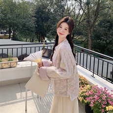 档口现货2026春秋新款女装新中式闲风衣短外套507-p160-k238，女装短外套，2C266