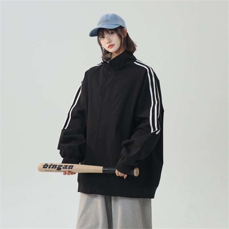 JK5007/P65春装新款个性织带立领飞行员夹克男潮百搭上衣外套,男装夹克,电商A141