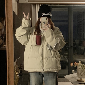 C924-P115 PU皮棉衣2025新款冬季面包服韩系宽松羽绒棉服棉袄外套图片