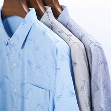 夏装短袖衬衫口袋款男士印花半袖纯色休闲时尚衬衣商务男装，男装衬衫，钱塘6003（原4033）