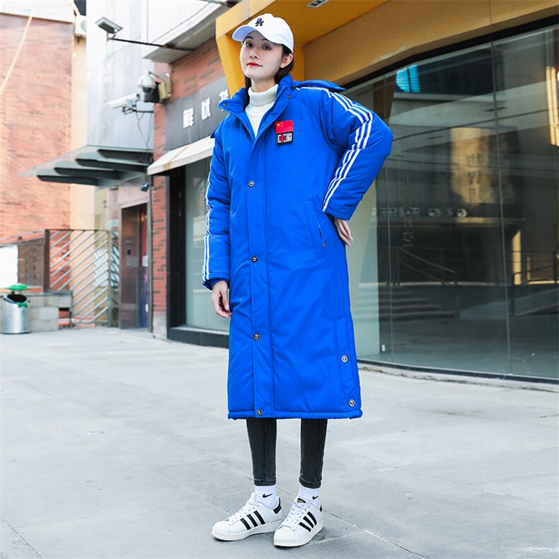 秋冬季保暖御寒胸口可换标经典三条杠棉衣男女同款，女装棉衣/棉服，玖雅羊绒