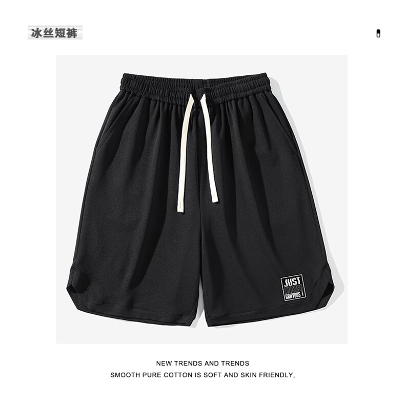男夏季设计感小众贴标沙滩休闲中裤潮牌潮流五分裤子XD2313特批35,男装休闲裤,星座718