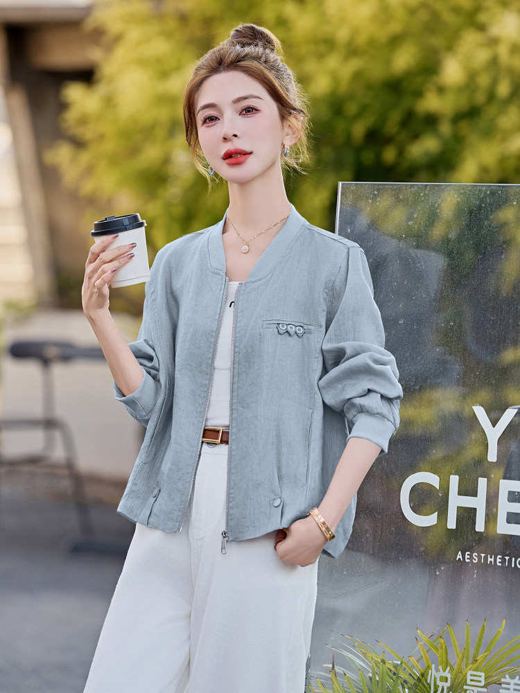 条纹拼接假两件衬衫薄外套女2025春夏新款宽松休闲百搭防晒衣上衣,女装衬衫,余墨