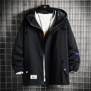 JK41062-P85 加棉款-P115 纯棉连帽夹克男士大码工装夹克男 网格图片