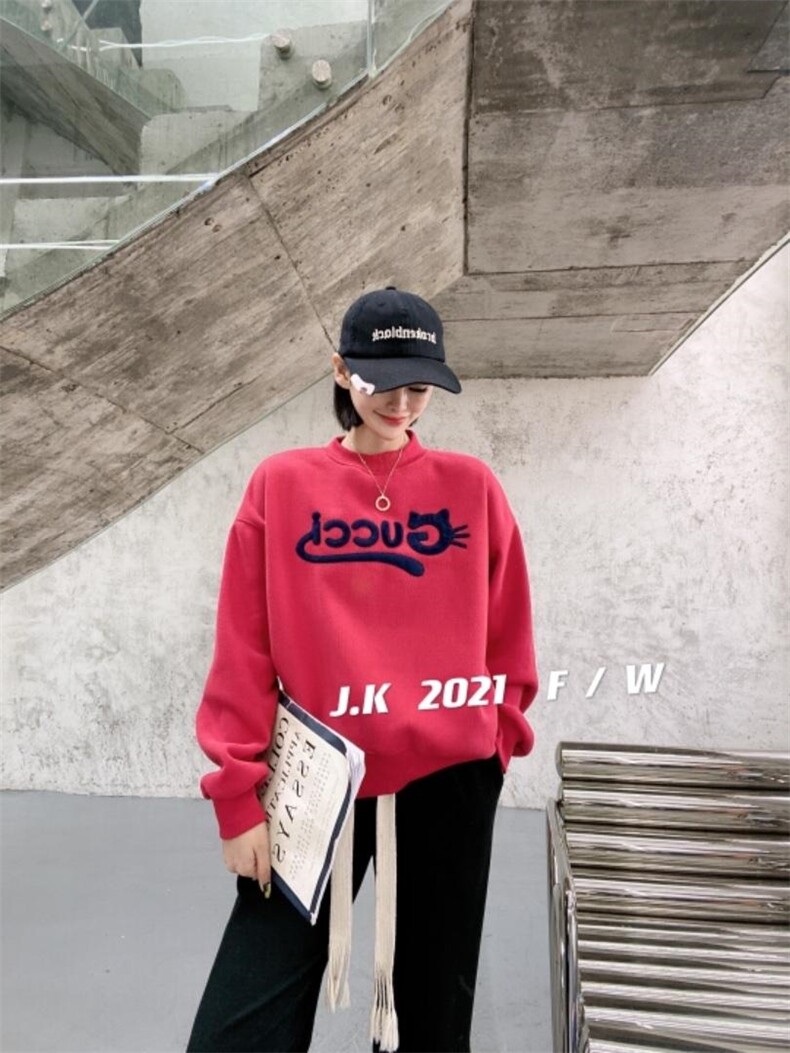 2021冬款加绒卫衣，女装卫衣/绒衫，简蔻