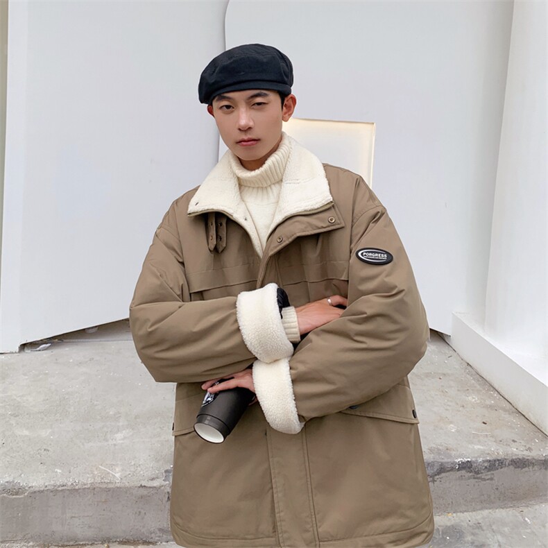 男装羊羔绒外套秋冬季潮流宽松大码休闲百搭棉衣棉服M023-P125,男装棉衣,星座308B-1