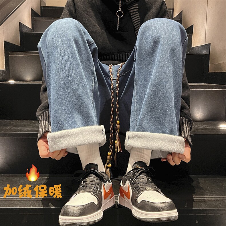 23冬季加绒加厚印花宽松直筒牛仔裤N360P40加绒P50,男装牛仔裤,星座712