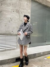 冬季新款洋气不挑人好搭配千鸟格外套，其它，QIANCHEN 谦晨