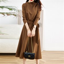 现货-2023秋季新款时尚气质显瘦大摆连衣裙，女装连衣裙，新思路