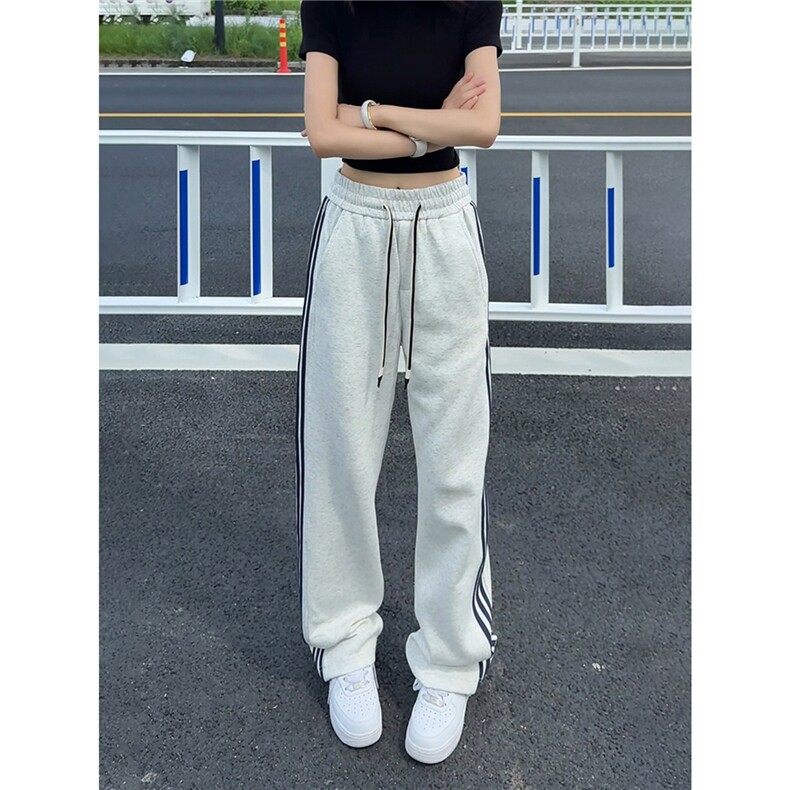 美式三条杠卫裤男秋季裤子直筒运动裤X529-P37,男装休闲裤,星座208-5