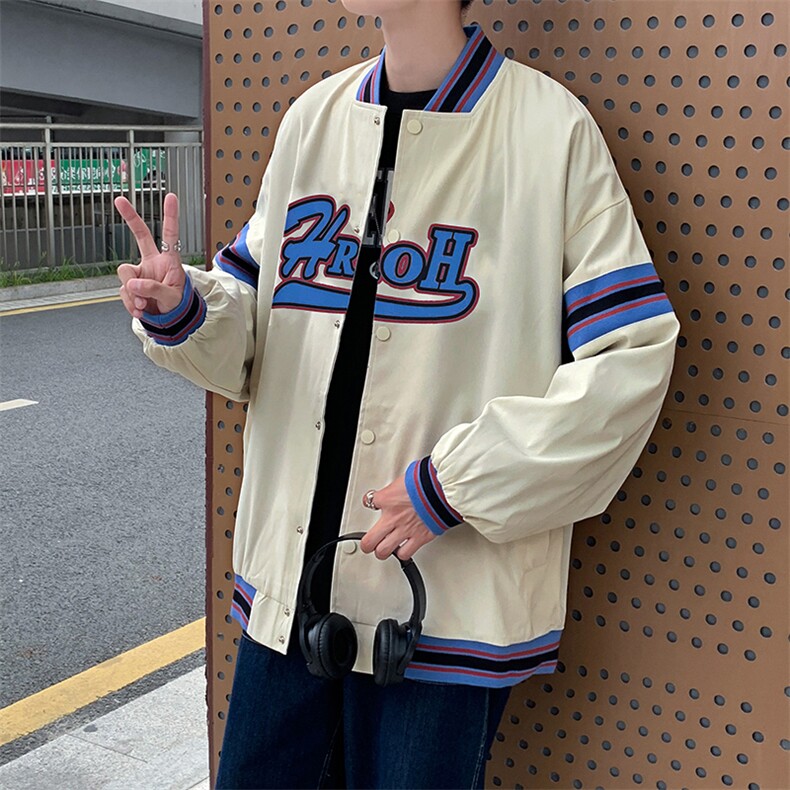 春秋新款港风嘻哈潮牌宽松休闲百搭棒球服ins潮流夹克W1786-P46,男装夹克,星座512-4