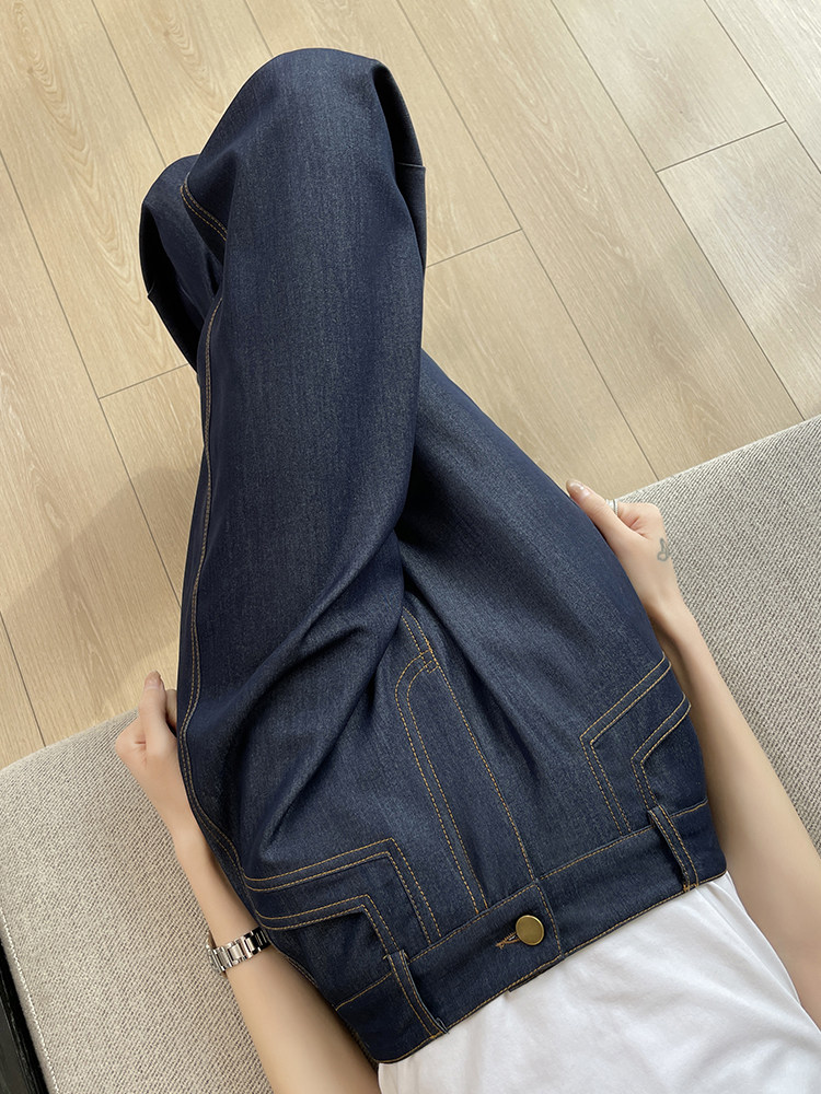 现货天丝阔腿牛仔裤女夏季薄款新款高腰显瘦宽松垂感直筒裤,女装休闲裤,云美莎专业女裤-全店现货