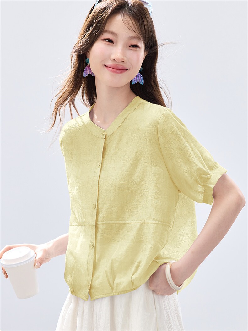 现货2026夏装新款透气亲肤女士凉爽衬衣,女装衬衫,木子恋