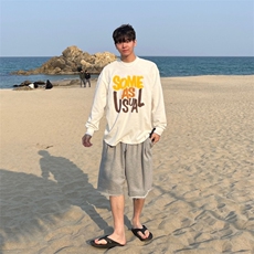 816B-CT1012-P60长袖t恤薄款宽松学生百搭ins纯色韩中性慵懒，男装T恤，星座816B