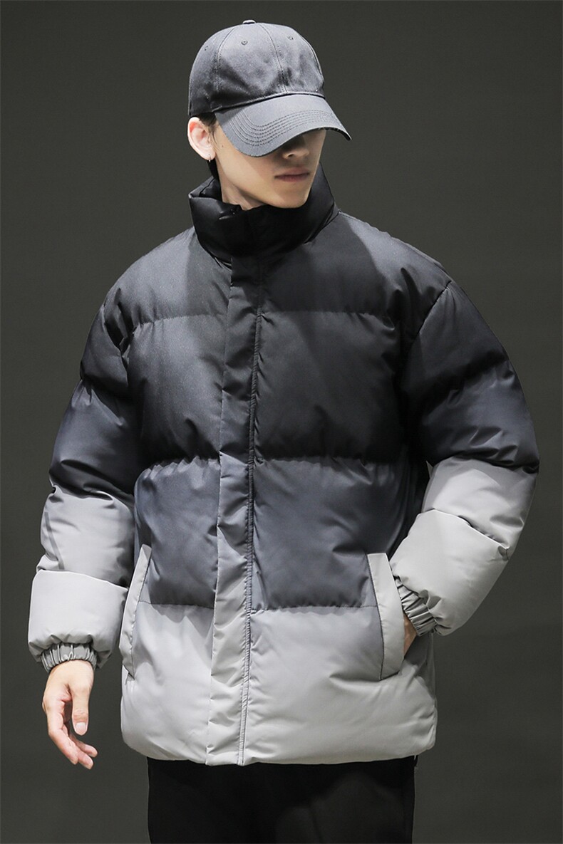 冬季男士新款加厚宽松立领渐变棉衣上衣外套青年棉服8890-特P55,男装棉衣,星座1403A
