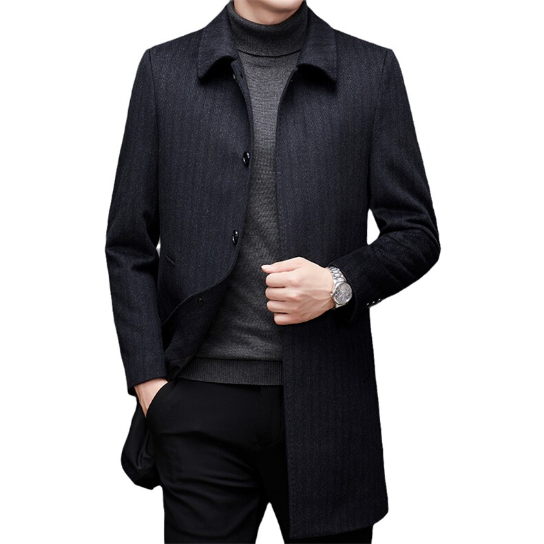 新款羊毛呢外套男秋季休闲男士中老年夹克秋装上衣MNSAA8156-P275,男装夹克,电商B212（原钱塘6029）