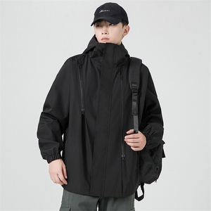 连帽春季冲锋衣男潮流防水夹克外套大码宽松上衣A266-JK8018-P45图片