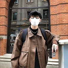 G98-P60美式复古机车皮衣夹克男棕色飞行员棒球服ins潮，男装皮衣，电商B323A