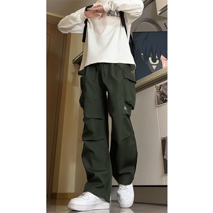8XL-M刺绣冲锋裤男款大码春秋户外机能登山裤直筒阔腿裤KZ020P50图片