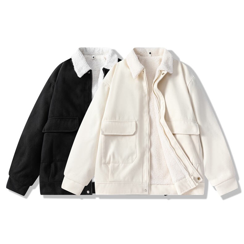 冬装加绒加厚毛呢男士棉服呢子厚外套情侣羊羔毛棉衣 M8001-P110图片