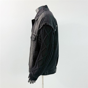 2025新款男士冬牛仔针织拼接羽绒服外套  D213-6277-P430图片
