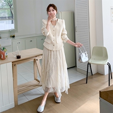 已现货【新品】时尚小香风蕾丝裙套装S023-P175-K228，女装套装/套裙，2C305