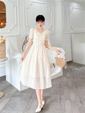 【现货】2022夏新款连衣裙，蕾丝收腰甜美风,女装连衣裙,欣卓越