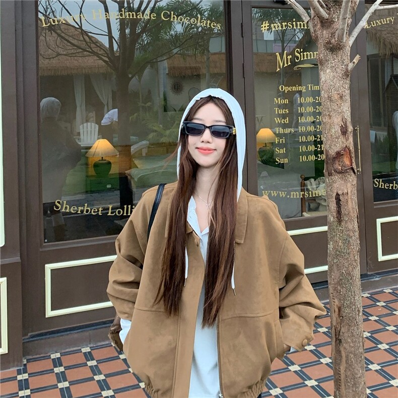 秋季新款复古小众宽松休闲口袋长袖麂皮绒棒球服夹克外套JKK776，男装夹克，星座516A