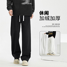 新款宽松垂感运动裤子男直筒重磅卫裤男X1693特批39加绒特批49，男装休闲裤，星座718