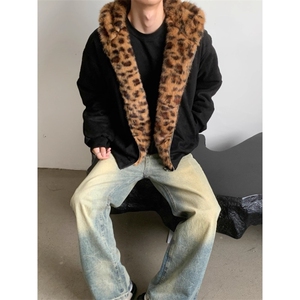 豹纹毛领连帽加厚棉服外套 MY413 特P103图片