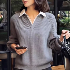 女士2025年秋季灰色套头，女装针织衫/毛衣，泰沅羊绒