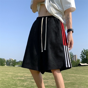 XZ514-2-1521-P43夏季篮球跑步运动裤男麂皮绒学生杠条休闲五分裤图片