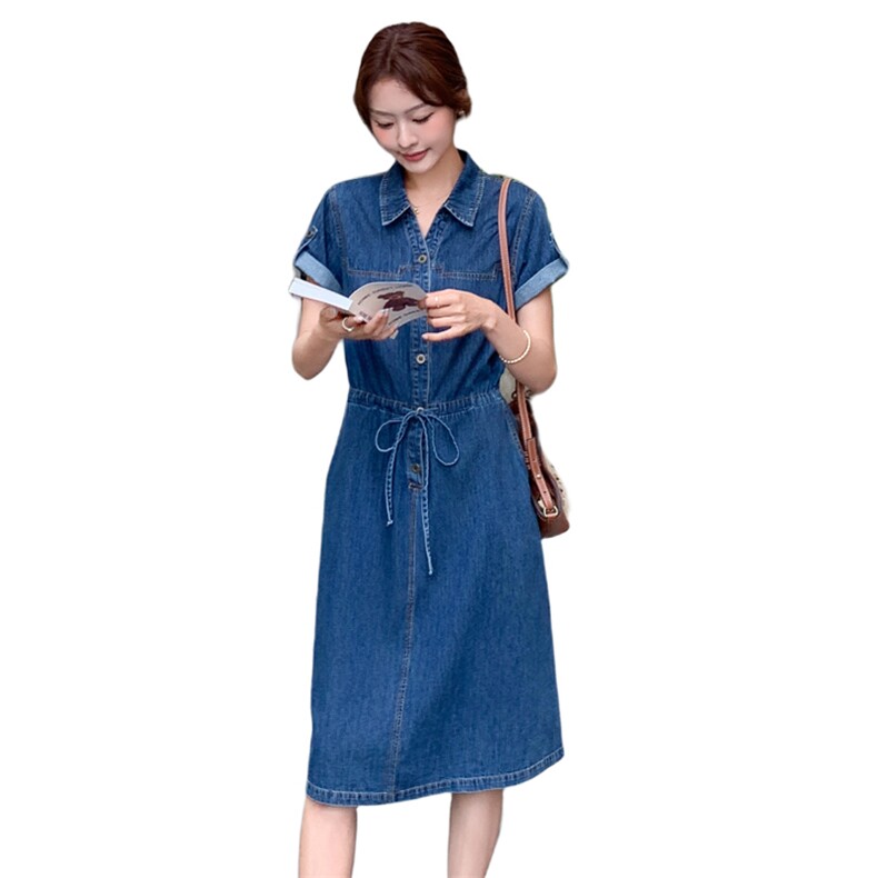 2025年夏季休闲宽松牛仔连衣裙,女装连衣裙,浙宝二楼018