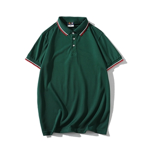 Y050白底平铺跨境外贸大码学生青少年班服polo衫短袖T恤夏季潮男图片