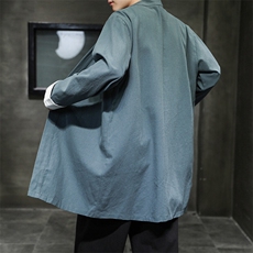 2025秋季新款风时尚潮流中长款棉麻披风男休闲外套NB25P75，男装风衣，星座815（原A203）