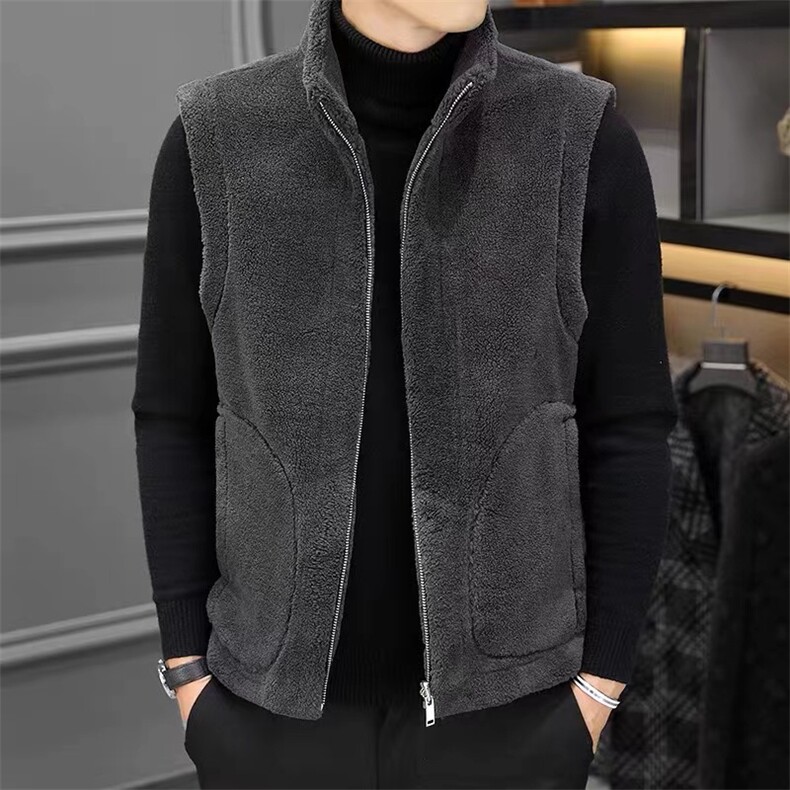 秋冬季高品质颗粒绒马甲皮毛一体双面穿马甲XZ310B-3-M87-P73,男装背心/马甲,星座310B-3