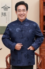 常货中老年风唐装加绒外套男送爸爸生日礼物外套风爷爷装，男装民族服装，钱塘723