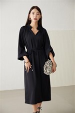 《现货》高端褶皱长款连衣裙，女装连衣裙，M&VC