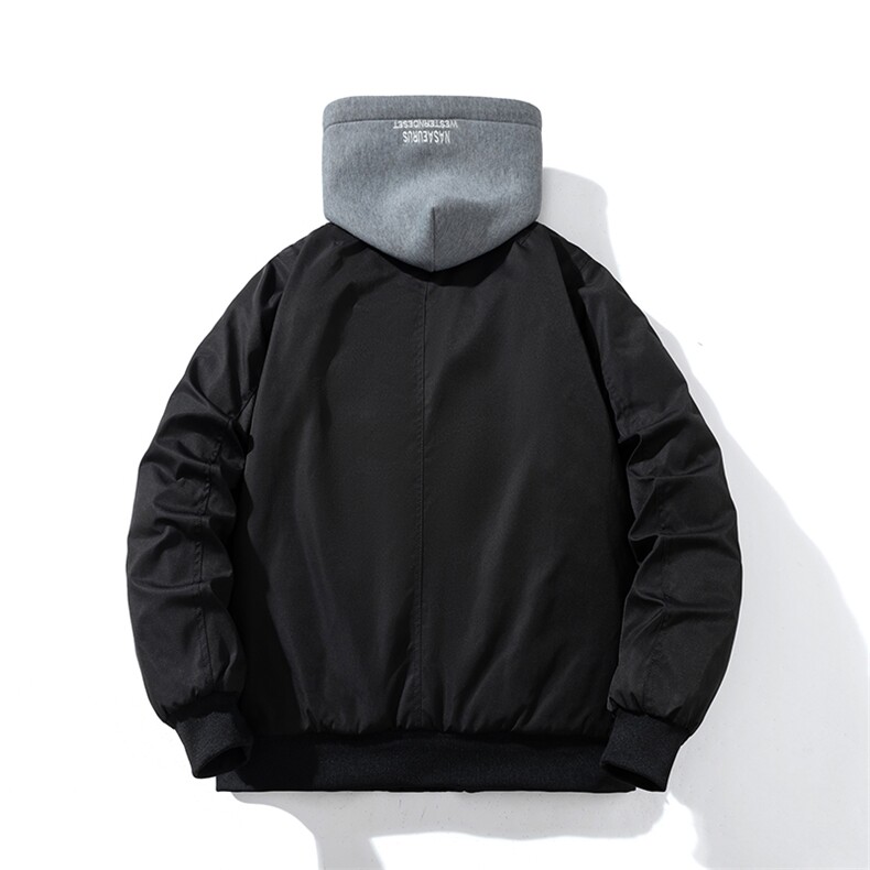 现货三色带帽可拆卸秋冬飞行服棉服情侣装夹克潮牌炸街外套,男装棉衣,电商A105