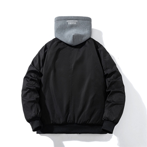 现货 三色带帽可拆卸秋冬飞行服棉服情侣装夹克潮牌炸街外套图片