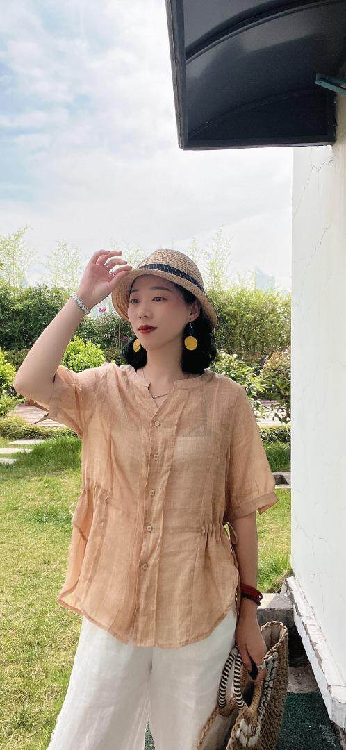 纯苎连衣裙小衫裤子裙子衬衣 时尚风 风淑女风休闲风，女装连衣裙，川哲