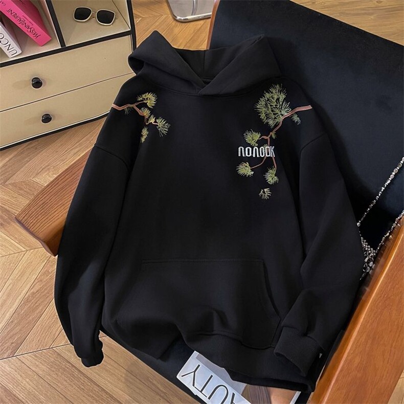 万针刺绣结构设计重磅秋冬全棉高品质美式高街连帽卫衣外套Y7701，男装卫衣，电商A486