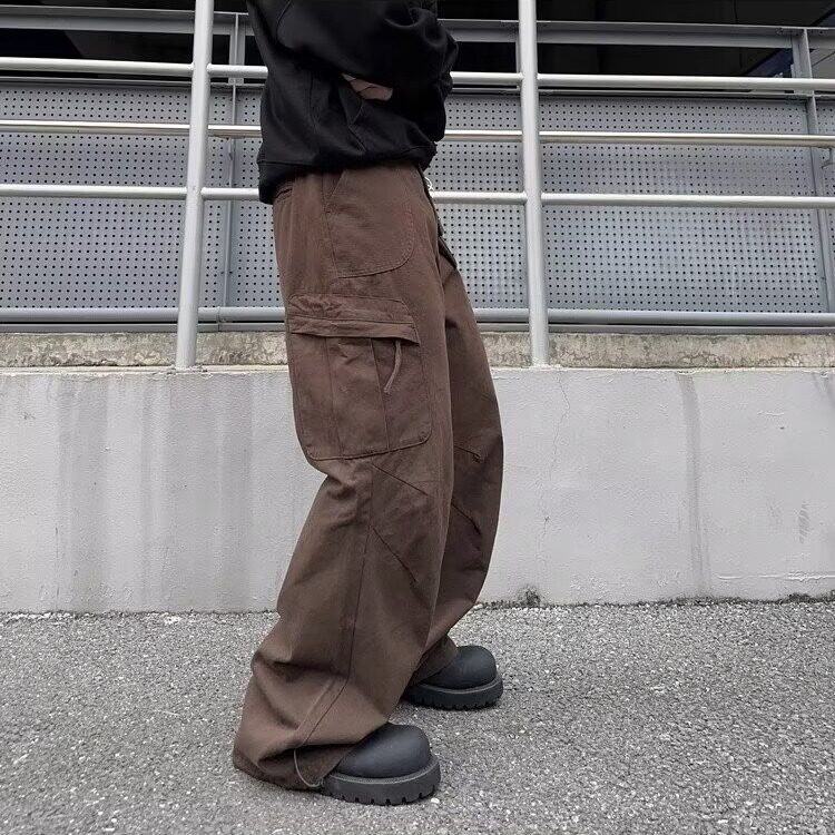 美式机能风美拉德工装裤子男女宽松直筒阔腿裤休闲裤,男装休闲裤,星座506A